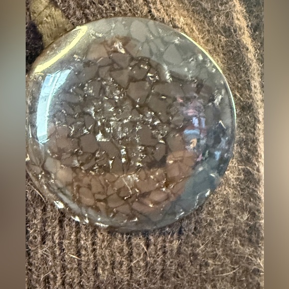 Unique Wool-Angora-Nylon Blend Single-Button Cardigan, Brown, Women’s M. Tweeds - Picture 6 of 9